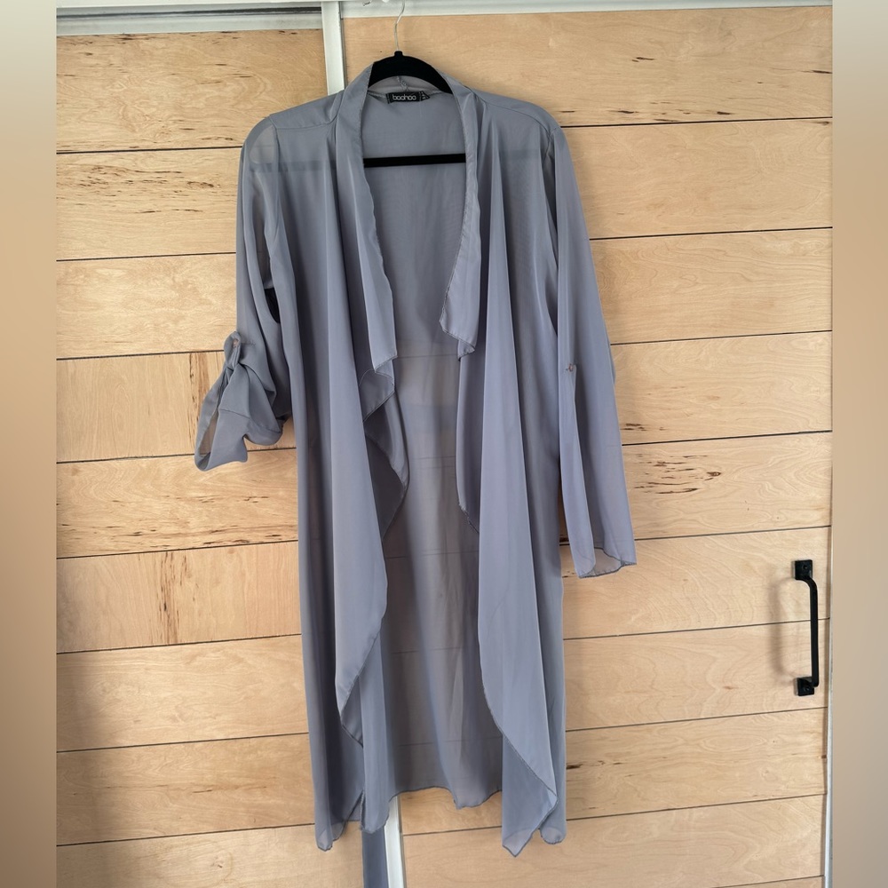 Women Open Front Lightweight‎ Drape
Cardigan Lapel Trench Coat